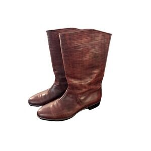 Lorenzo Banfi Men's 12 M Boot Brown Leather Round Toe Mid Calf Cowbody Western